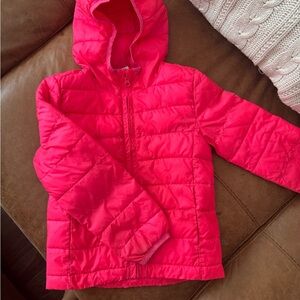 Kids Pink Puffer Jacket Gap Small